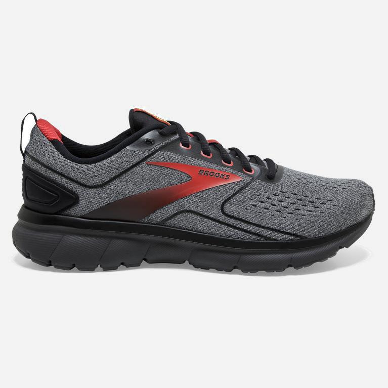 Brooks Transmit 3 Israel - Men's Road Running Shoes - Alloy/Grey/Black/Red (58673-IDSR)